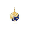 Gabriel & Co. 14K White and Yellow Gold Diamond and Diamond Cut Medallion with Detachable Bail with Chrome Blue Enamel PT7654ELM45JJ