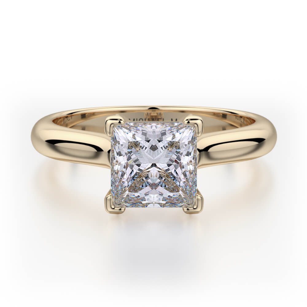 R523 Sign Michael M Defined Princess Center Solitaire Engagement Ring R523-1 Pri
