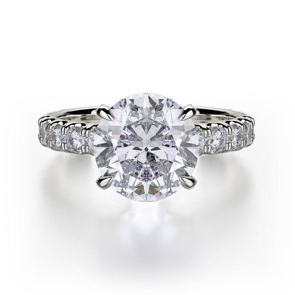 Michael M Crown Round Center Diamond Engagement Ring R731-3 Round