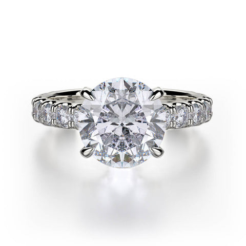 Michael M Crown Round Center Diamond Engagement Ring R731-3 Round
