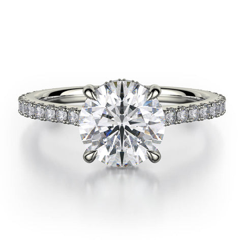 Michael M Crown 3/4 Way Round Center Engagement Ring R749-1