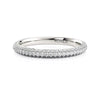 Michael M 18K White Gold Half Way Diamond Ladies Wedding Band R796B