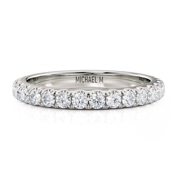 Michael M 18K White Gold Diamond Wedding Band R799B