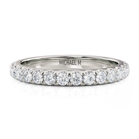 Michael M 18K White Gold Diamond Wedding Band R799B