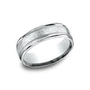 Benchmark Round Edge Swirl Center Milgrain 7mm Men's Band RECF7704114KW