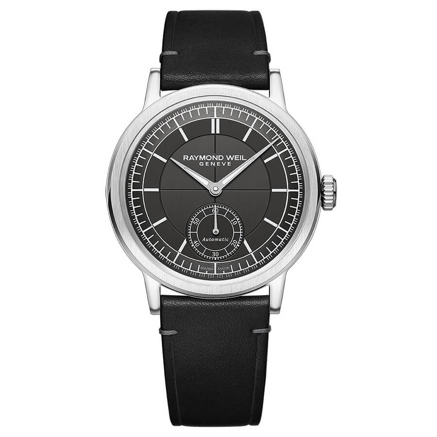 Raymond Weil Millesime Grey Sector Dial Leather Strap Men's Watch 2930