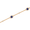 14K Rose Gold Diamond and Sapphire Evil Eye Link Bracelet
