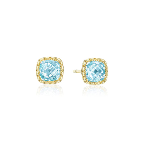 Tacori 14K Yellow Gold Cushion Sky Blue Topaz Stud Earrings SE25602FY