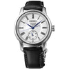 Seiko Presage White Dial Black Leather Strap Men's Watch SPB495