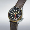 Seiko 5 Sports GMT Black Dial Brown Leather Strap Men's Watch SSK036