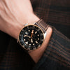 Seiko 5 Sports GMT Black Dial Brown Leather Strap Men's Watch SSK036