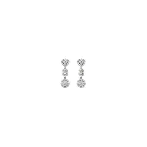 18K White Gold Diamond Drop Earrings