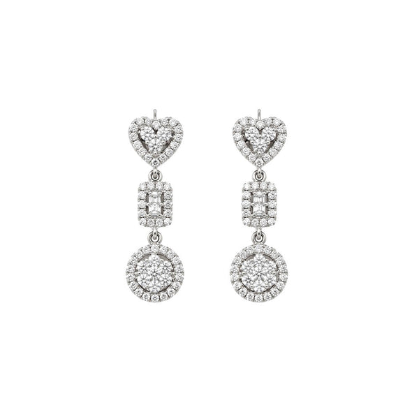 18K White Gold Diamond Drop Earrings