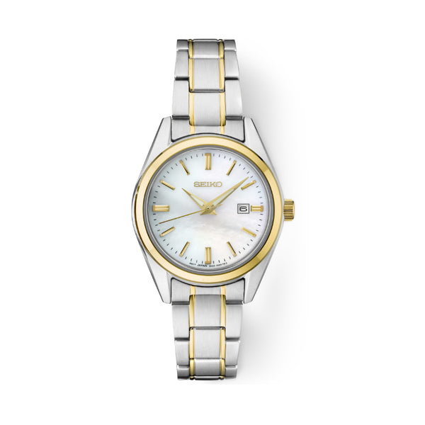 Seiko Essentials Two-Tone Mother-of-Pearl Dial Stainless Steel Quartz Women's Watch SUR636