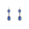 14K White Gold Diamond and Sapphire Drop Earrings