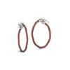 ALOR Classique Burgundy PVD Cable Hoop Earrings 03-20-S001-00