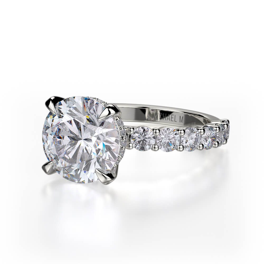 Crown Center Rider Rings Michael M Crown Round Center Diamond Engagement Ring R736-3