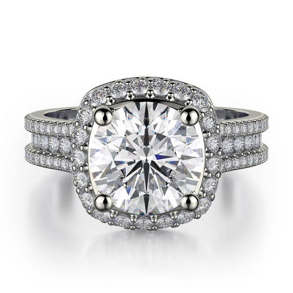 Michael M Defined Three Rows Diamond Engagement Ring R755-2