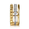 Gabriel 14K White Yellow Gold Diamond Easy Stackable Ring LR52813M45JJ