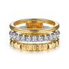 Gabriel 14K White Yellow Gold Diamond Easy Stackable Ring LR52813M45JJ