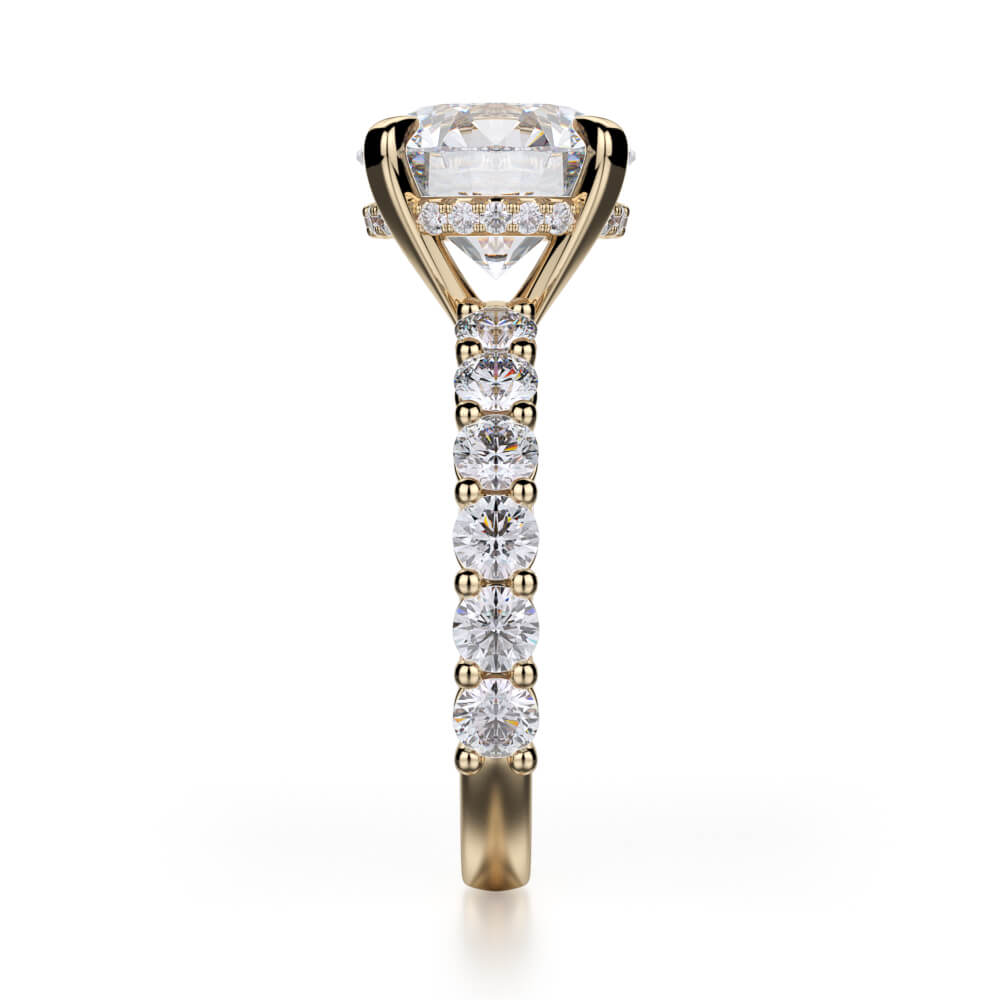 Crown Center Rider Rings Michael M Crown Round Center Diamond Engagement Ring R736-3