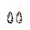Estate 14K Rose Gold Druzy Agate and Diamond Dangle Earrings