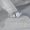 A.JAFFE Tapered Three Row Emerald Cut Diamond Engagement Ring MESEC2717/515