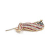 Estate 14K Yellow & White Gold American Flag Pole Brooch