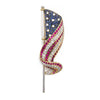 Estate 14K Yellow & White Gold American Flag Pole Brooch