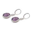 14K White Gold Drop/Dangle Diamond Amethyst Earrings