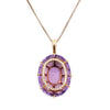 18K Rose Gold Diamond & Amethyst Pendant Necklace