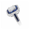 18K White Gold Blue Sapphire Diamond Ring