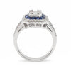 18K White Gold Blue Sapphire Diamond Ring