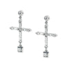 14K White Gold drop / dangle Diamond Cross Earrings