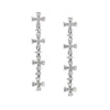 14K White Gold Diamond Drop Earrings, 3.50g