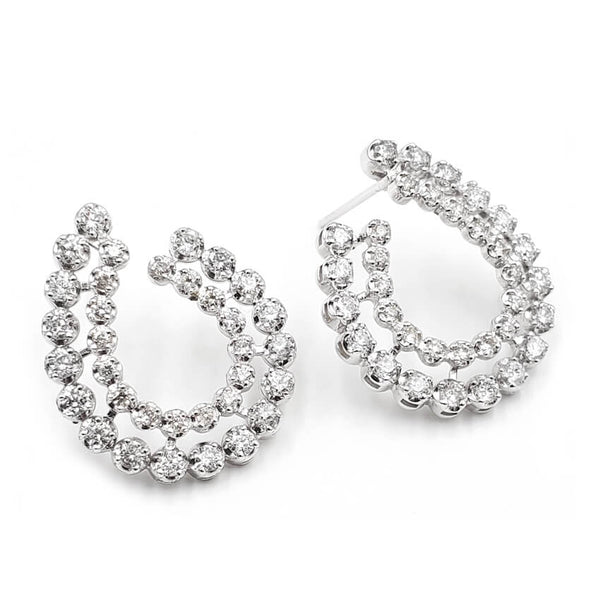 14K White Gold Diamond Earrings