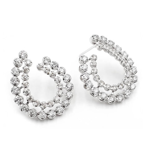 14K White Gold Diamond Earrings