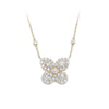 14K Yellow Gold Flower Design Diamond Pendant, 6.9g
