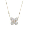 14K Yellow Gold Flower Design Diamond Pendant, 6.9g