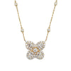 14K Yellow Gold Flower Design Diamond Pendant, 6.9g