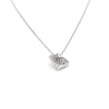 14K White Gold Diamond Heart Pendant Necklace, 4.97g