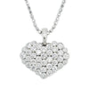 14K White Gold Diamond Heart Pendant Necklace, 4.97g