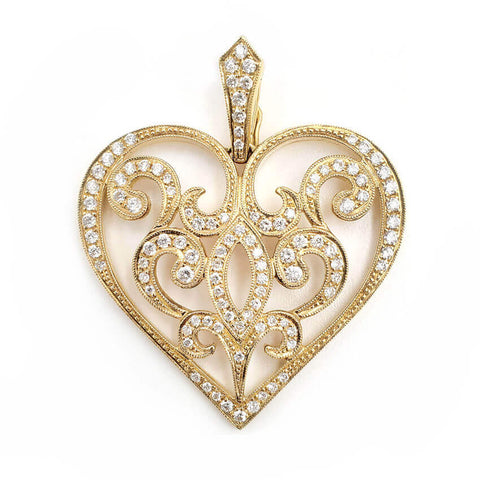 Chad Allison 18K Yellow Gold Diamond Heart Pendant