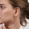 Gabriel 14K White Yellow Gold Bujukan Diamond J Hoop Stud Earrings EG15312M45JJ