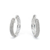 14K White Gold Diamond Huggie Earrings