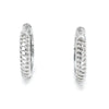 14K White Gold Diamond Huggie Earrings