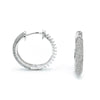 14K White Gold Diamond Huggie Earrings
