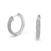 14K White Gold Diamond Huggie Earrings