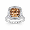 14K White Gold Diamond Morganite Ring
