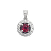 14K White Gold Diamond and Ruby Pendant